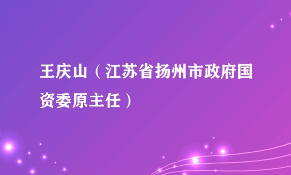 王庆山（江苏省扬州市政府国资委原主任）