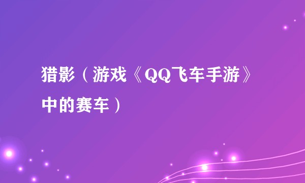 猎影（游戏《QQ飞车手游》中的赛车）