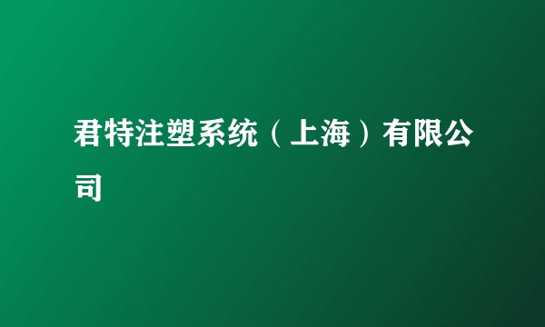君特注塑系统（上海）有限公司