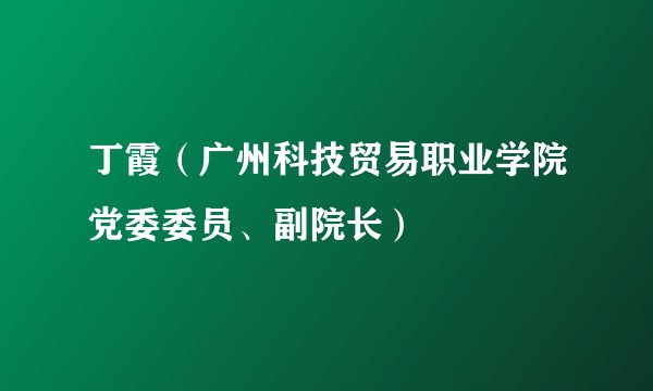 丁霞（广州科技贸易职业学院党委委员、副院长）