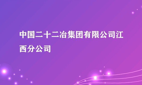 中国二十二冶集团有限公司江西分公司