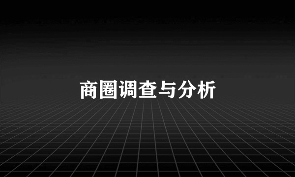 商圈调查与分析