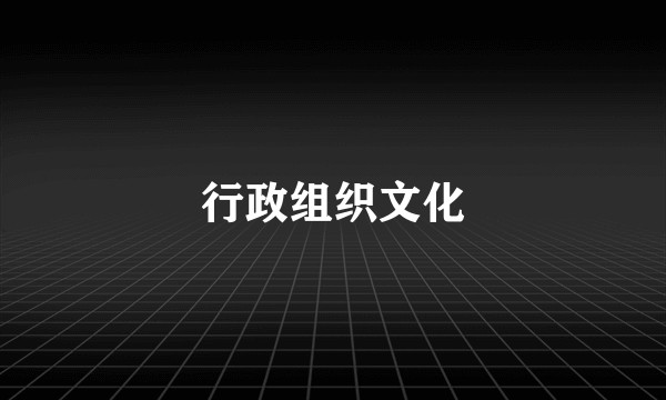 行政组织文化