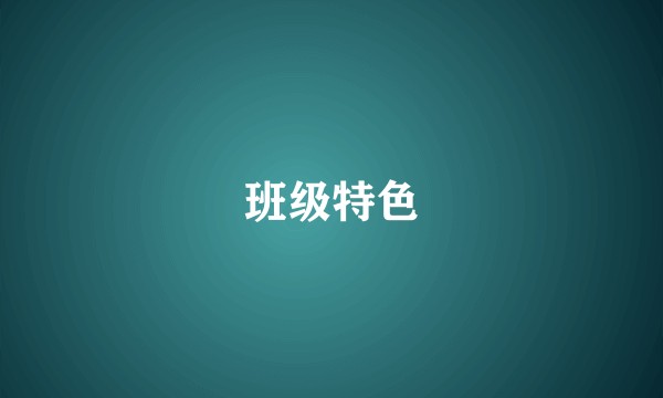 班级特色