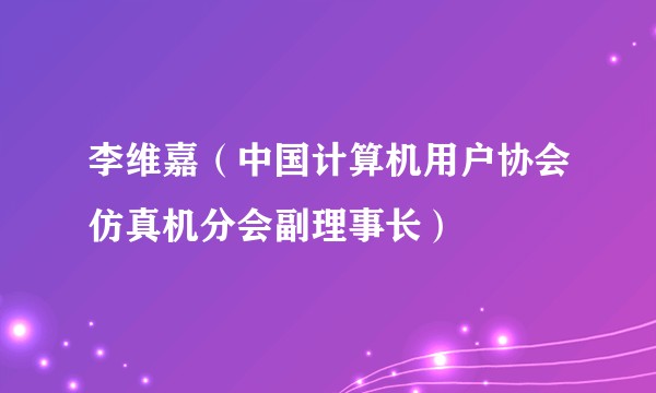李维嘉（中国计算机用户协会仿真机分会副理事长）