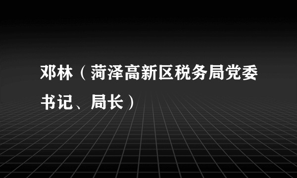 邓林（菏泽高新区税务局党委书记、局长）