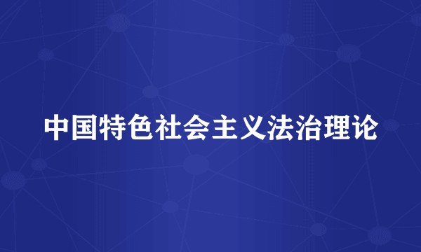 中国特色社会主义法治理论