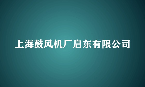 上海鼓风机厂启东有限公司