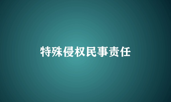 特殊侵权民事责任