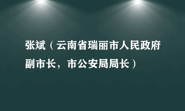 张斌（云南省瑞丽市人民政府副市长，市公安局局长）
