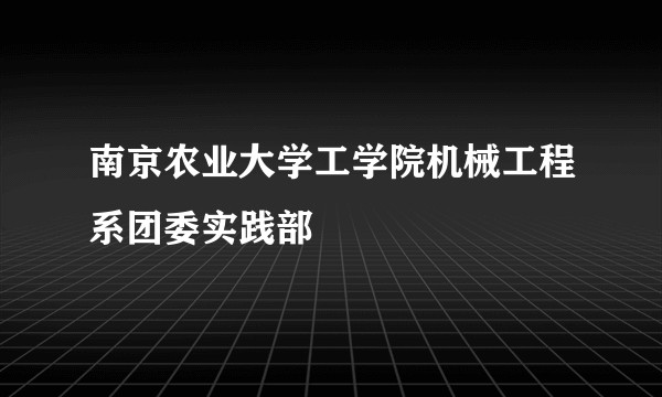 南京农业大学工学院机械工程系团委实践部