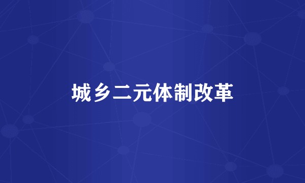 城乡二元体制改革