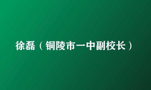 徐磊（铜陵市一中副校长）