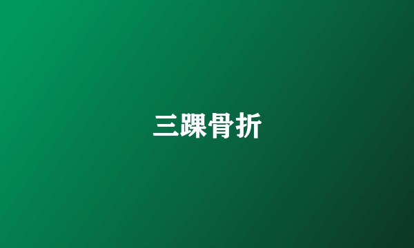 三踝骨折