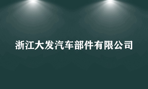 浙江大发汽车部件有限公司