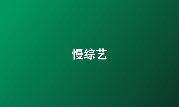 慢综艺