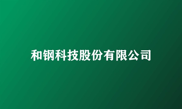 和钢科技股份有限公司
