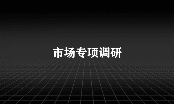 市场专项调研