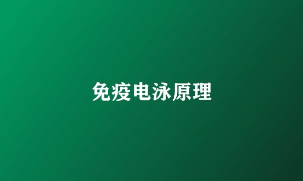 免疫电泳原理