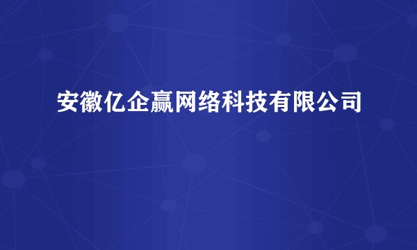 安徽亿企赢网络科技有限公司