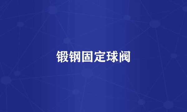 锻钢固定球阀
