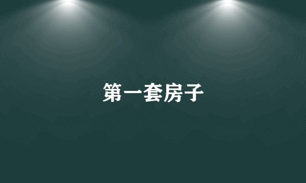 第一套房子