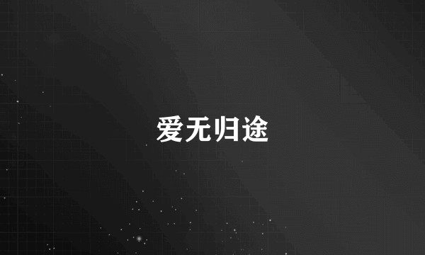 爱无归途