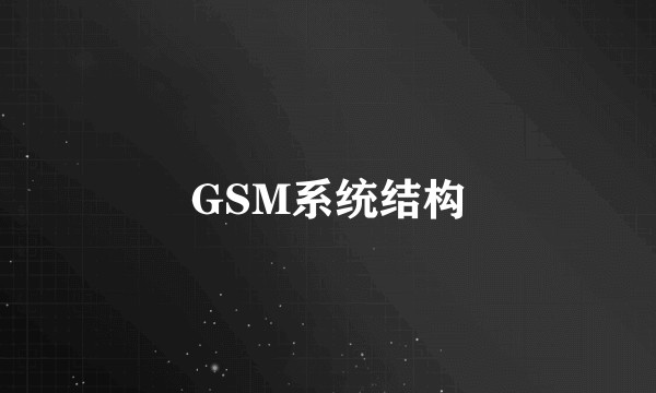 GSM系统结构