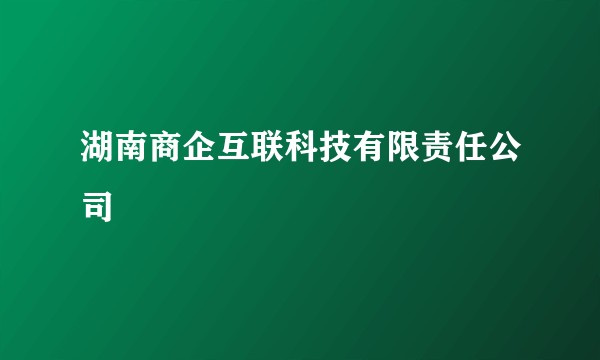 湖南商企互联科技有限责任公司