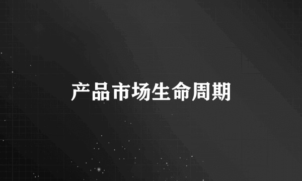 产品市场生命周期