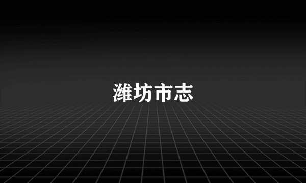潍坊市志
