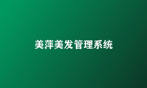 美萍美发管理系统