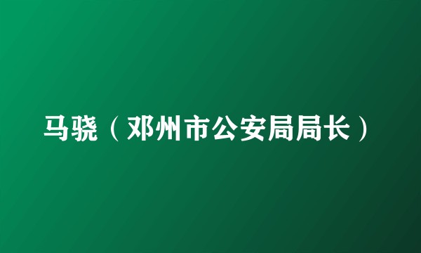 马骁（邓州市公安局局长）