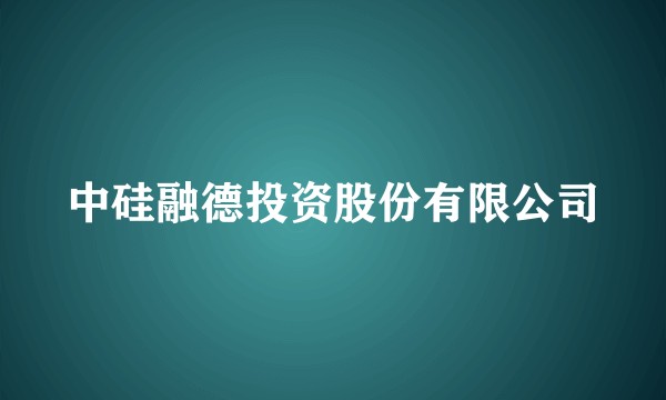 中硅融德投资股份有限公司