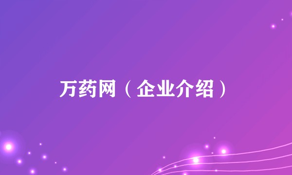 万药网(企业介绍)
