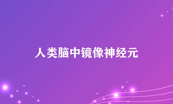 人类脑中镜像神经元