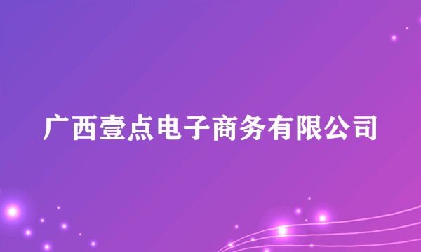 广西壹点电子商务有限公司