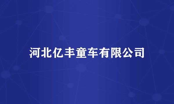河北亿丰童车有限公司