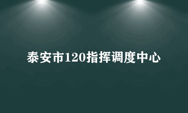 泰安市120指挥调度中心