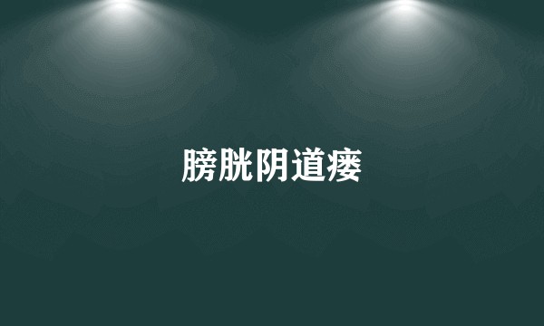 膀胱阴道瘘