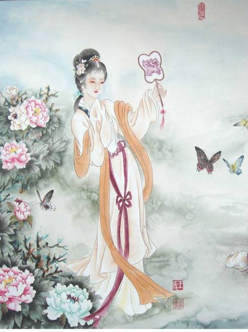宝钗扑蝶