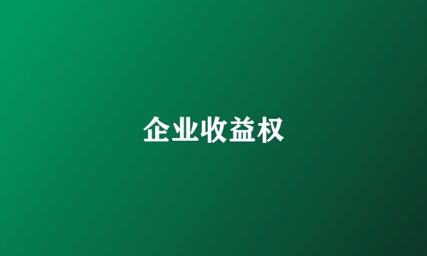 企业收益权
