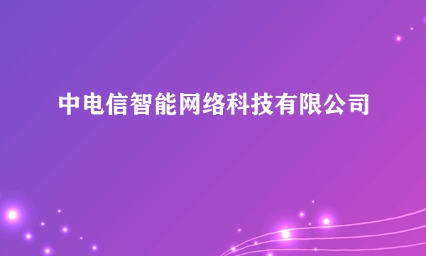 中电信智能网络科技有限公司