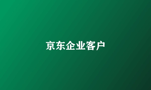 京东企业客户