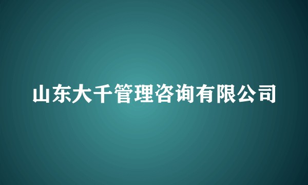 山东大千管理咨询有限公司