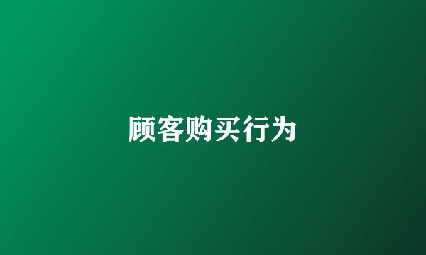 顾客购买行为