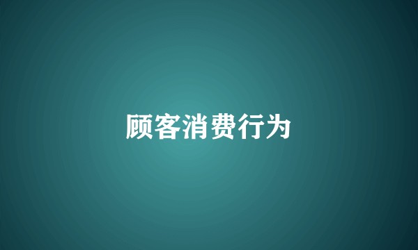 顾客消费行为