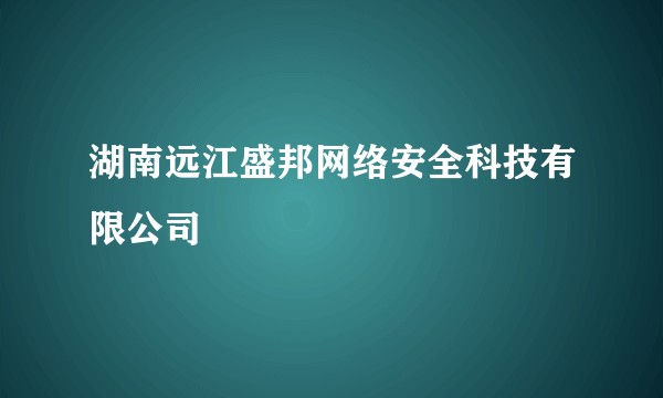 湖南远江盛邦网络安全科技有限公司