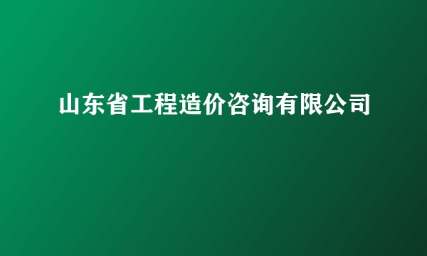 山东省工程造价咨询有限公司