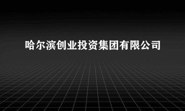 哈尔滨创业投资集团有限公司